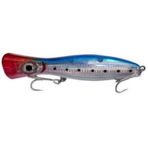 Addict Pro Popper Lure - 78g red head / blue & silver body