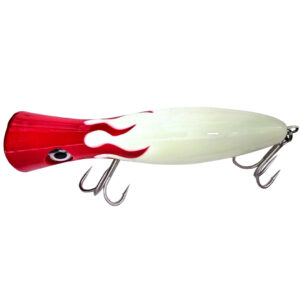 Addict Pro Popper Lure - 78g red head fire / white