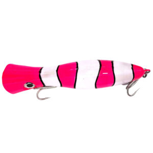 Addict Pro Popper Lure - 78g stripes pink/white